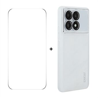 Xiaomi Redmi K70E 5G ENKAY HAT PRINCE kotelo Matta TPU puhelimen suojus linssikalvolla + 9H lasisuoja