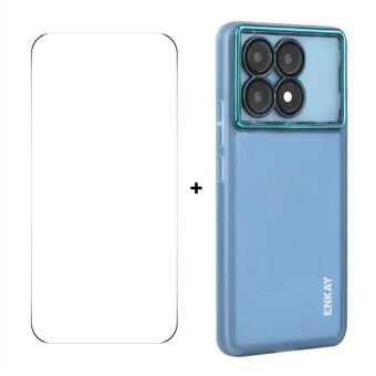 Xiaomi Redmi K70 Ultra ENKAY HAT PRINCE Kotelo Matta TPU Puhelimen Kuori Linssikalvolla + 9H Lasi Suojaaja