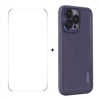 iPhone 16 Pro Max ENKAY HAT PRINCE Kotelo Mattapintainen TPU Puhelinkotelo linssikalvolla + 9H lasisuoja