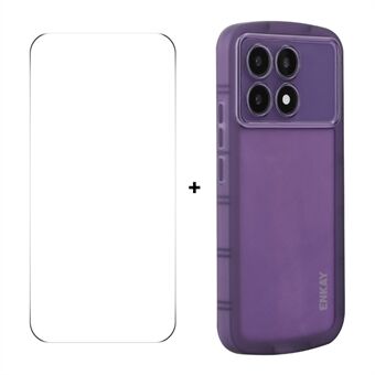 Xiaomi Redmi K70 Ultra ENKAY HAT PRINCE Kotelo Neljän Kulman Iskunkestävä Matta TPU Puhelinsuoja + 9H Lasi Suoja