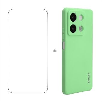 Xiaomi Redmi Note 13 Pro 5G / Xiaomi Poco X6 5G ENKAY HAT PRINCE Silikonikotelo Suorareunainen Puhelimen Kuori + 9H Lasinsuoja