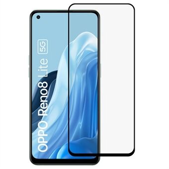 Oppo Reno8 Lite 5G HD kirkkaalle karkaistulle Scratch Full Cover Täysi liima, naarmuuntumaton kuplaton silkkitulostus näytönsuoja