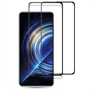 AMORUS 2kpl / sarja Xiaomi Redmi K50 / K50 Pro karkaistu lasi koko näytönsuoja Toissijaisesti kovettunut täysliima silkkipainattava näyttökalvo - musta