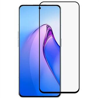 RURIHAI for Oppo Reno8 Pro 5G (maailmanlaajuinen versio) HD-alumiini-silikonilasikalvo, 9H Smooth Touch toissijaisesti kovettunut 2.5D koko näytön kokoinen liima näytönsuoja