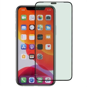 IPhone 11 Pro 5,8 tuuman / X / XS 5,8 tuuman Green Light koko näytön suojakalvo Antistaattinen silkkitulostus Korkea alumiinipii lasikalvo pölytiivisellä verkkolla