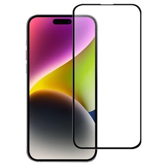 iPhone 16 Pro Max AGC lasinen näytönsuoja, koko liimattu, musta reuna