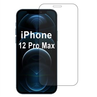 iPhone 12 Pro Max näytön kirkas suoja, korkealaatuinen alumiini-piilasilikalasikalvo 2.5D kaarevat reunat