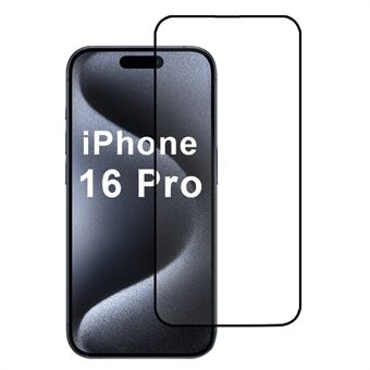 iPhone 16 Pro 2.5D -näytönsuoja, silkkiä painava, korkea alumiini-piioksidilasi kalvo