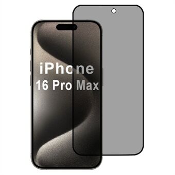 iPhone 16 Pro Max -näytönsuoja, 2.5D silkkipainofilmi, 28 asteen näkösuoja