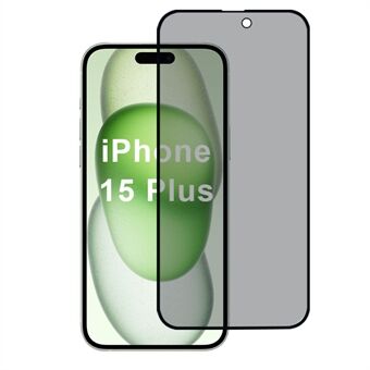 iPhone 15 Plus -näytönsuoja, anti-peeping 2.5D silkkipainatuskalvo