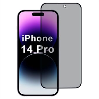 iPhone 14 Pro Anti Peep -näytönsuoja 2.5D Täysi Peitto Korkea Alumiini-Piililasi