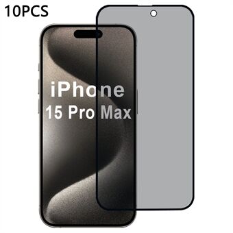 10 kpl  /  Pakkaus iPhone 15 Pro Max Näytönsuoja 2.5D 28-Asteen Yksityisyyssuoja Silkki Painettu Kalvo