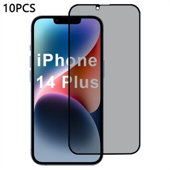 10 kpl / pakkaus iPhone 14 Plus -näytönsuoja 28 asteen yksityisyyttä suojaava 2.5D silkkipainettu kalvo