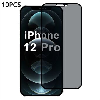 10 kpl / pakkaus iPhone 12 Pro 6,1 tuuman näytönsuoja 28 asteen tietosuojakalvo 2.5D silkkipainatus kalvo