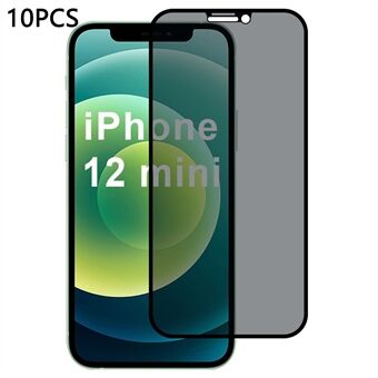 10 kpl / Pakkaus iPhone 12 mini -näytönsuojaa, 28 asteen yksityisyyssuoja, 2.5D silkkitulostuskalvo