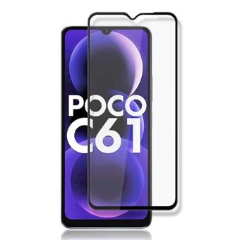 MOCOLO Xiaomi Poco C61 4G / Redmi A3 4G Näytönsuoja Silkkipainettu Kirkas Karkaistu Lasikalvo - Musta