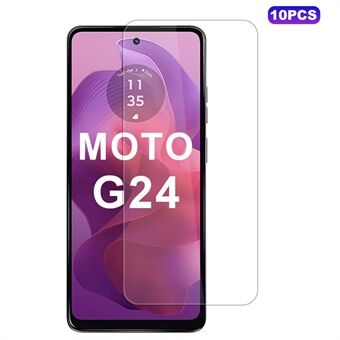 10 kpl/pakkaus Motorola Moto G24 4G -näytönsuojakalvoja, 0,33 mm 2.5D sormenjälkiä estävä kalvo