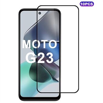 10 kpl Motorola Moto G23 4G näytönsuoja korkealuokkainen alumiini-piiyhdistelmä lasikalvo silkki-painettu