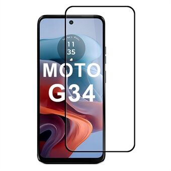 Motorola Moto G34 5G -näytönsuoja, silkkipainatus, täysliima korkea alumiini-pii-lasi