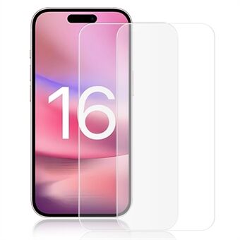 AMORUS 2 kpl iPhone 16 Plus näytönsuoja Läpinäkyvä karkaistun lasin kalvo Särmäyksen estävä