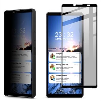 IMAK Sony Xperia 10 VI:lle Anti-Peep -karkaistu lasinen näytönsuoja, täysi peitto