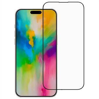 iPhone 16 Pro Max -karkaistu lasikalvo, täysi peitto, silkkipainatus, täysliimainen näytönsuoja