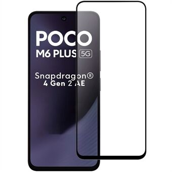 Xiaomi Poco M6 Plus 5G AGC Lasinen Näytönsuoja Liima Koko Musta Reuna Näytönkalvo