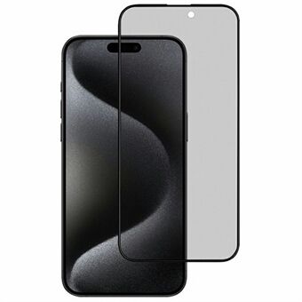 KZDOO iPhone 15 Pro Max -puhelimelle Suojaava Karkaistu Lasi Näytönsuoja Anti-Peep Täysliima Silkkipainatus Näyttökalvo