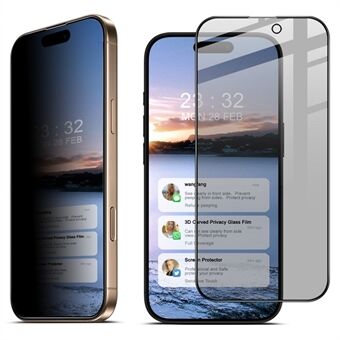 IMAK iPhone 16 Pro -puhelimelle, näkösuojattu karkaistu lasinen näytönsuoja, joka kattaa koko näytön