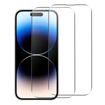 2 kpl karkaistu lasikalvo iPhone 14 Pro, sileä 2.5D Arc Edge Superkirkas räjähdyssuojattu näytönsuoja