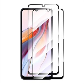 ENKAY HAT Prince 2 kpl Xiaomi Redmi 12C 4G / Poco C55 Full Screen Protector Full Glue Räjähdyssuojattu 0,26 mm 9H 2,5D karkaistu lasikalvo