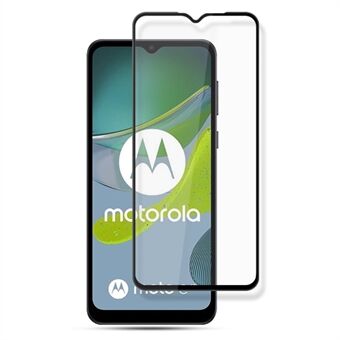 AMORUS For Motorola Moto E13 4G Toissijaisesti karkaistu karkaistu lasi koko näytön suojakalvo silkkitulostus täysliimakalvo - musta