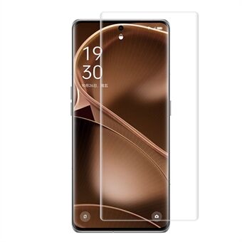 RURIHAI For Oppo Find X6 Pro 3D Kaareva UV Nestemäinen karkaistu lasikalvo Ultra Kirkas Näytönsuoja, Tuki Sormenjälkilukitus