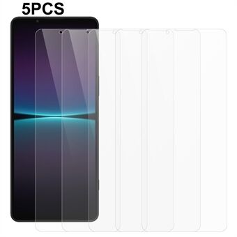 5 kpl / pakkaus puhelimen näytönsuoja Sony Xperia 1 IV 5G , 2.5D 0.3mm Tempered Glass Shield kirkas kalvo