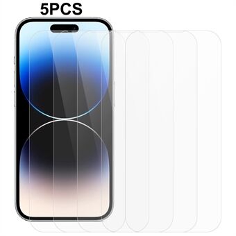 5 kpl / sarja karkaistu lasi näytönsuoja iPhone 14 Pro Max 2.5D Arc Edge 0.3mm HD älypuhelimen näyttökalvo