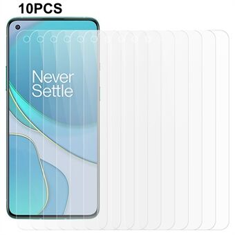 10 kpl / sarja OnePlus 8T näytönsuojalle 0,3 mm 2,5D karkaistu lasi HD kirkas Scratch puhelimen näytön kalvo