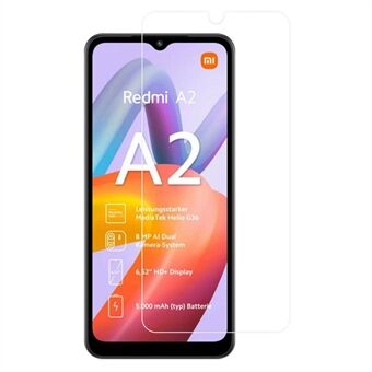 RURIHAI Xiaomi Redmi A2 4G / A2+ 4G alumiinilasinäytönsuojalle 0,18 mm 2,5D HD Scratch näytönsuojakalvo