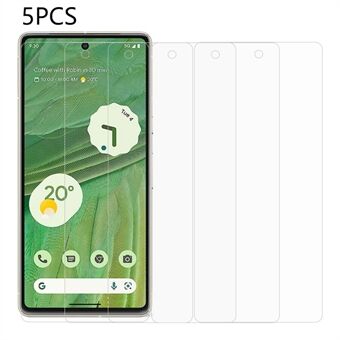 5 kpl / pakkaus Google Pixel 7 5G HD 2.5D 0.3mm näytönsuoja karkaistu lasi räjähdyssuojakalvo