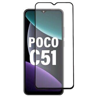 Xiaomi Poco C51 4G karkaistu lasi koko näytönsuoja Black Edge Full Glue silkkitulostuskalvolle