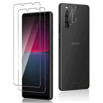 2 kpl Sony Xperia 10 IV 5G karkaistu lasi puhelimen näytönsuoja 2.5D kalvo + HD kirkas kameran linssikalvo