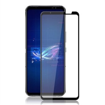 AMORUS Asus ROG Phone 6 5G Täyspeittava Näytönsuoja Silkkitulostus Full Glue Tempered Glass Film - Musta