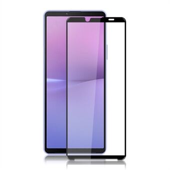 AMORUS Sony Xperia 10 V karkaistu lasi näytönsuoja Silkkipainatus Täysliimapuhelimen koko näytön kalvo - musta