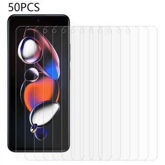 50 kpl Xiaomi Poco X4 GT 5G / Redmi K50i 5G / Note 12T Pro 5G / 11T Pro 5G / 11T Pro+ 5G näytönsuoja 0,3 mm 2,5D karkaistu lasikalvo