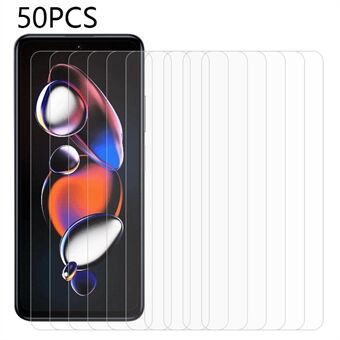 50 kpl Xiaomi Redmi Note 12T Pro 5G Tempered Glass Film Guard HD Clear puhelimen näytönsuojalle