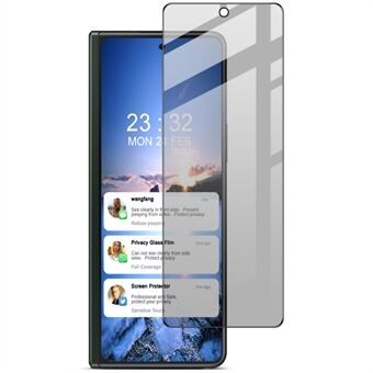 IMAK Samsung Galaxy Z Fold5 5G karkaistu lasi näytönsuoja Täysliimainen Spy esto puhelimen näytön kalvo (pienennetty versio)