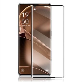 AMORUS for Oppo Find X6 Pro Silk Printing koko näytön suojakalvo 3D Kaareva karkaistu lasi täysliimakalvo