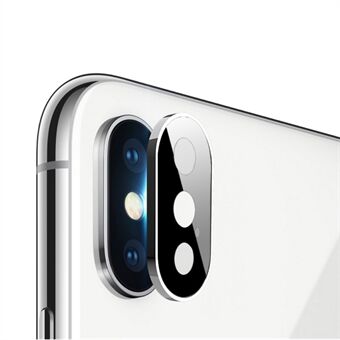 Metallipuskuri + karkaistu lasi kameran Ring suoja iPhone X 5,8 tuumalle