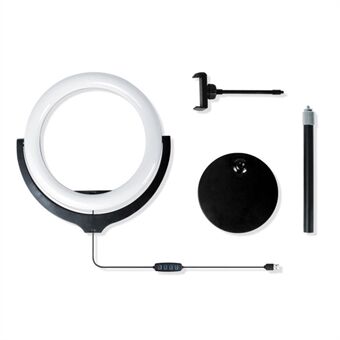 S30 5 V USB 12 tuuman LED Selfie Ring Light -puhelimen pidike Täytevalo Stand setti suoraa lähetystä varten