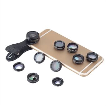 APEXEL APL-DG10 10 in 1 puhelimen kameran linssisarja Fisheye laajakulmamakroteleskoopin linssi