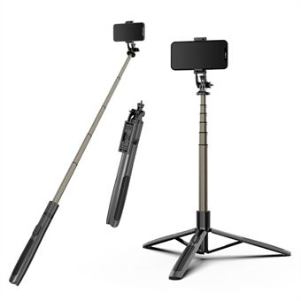 Stand Monitoiminen 1,56 metrin teleskooppinen kädessä pidettävä Bluetooth Selfie Stick -jalustateline suljinkaukosäätimellä